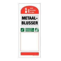 Aanduidingslabel metaal brandblusser gebruiksaanwijzing