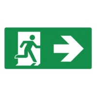 Nooduitgang pictogram sticker rechts 150x300mm