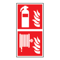 Combinatie pictogram Brandblusser en Brandslang kunststof diverse maten
